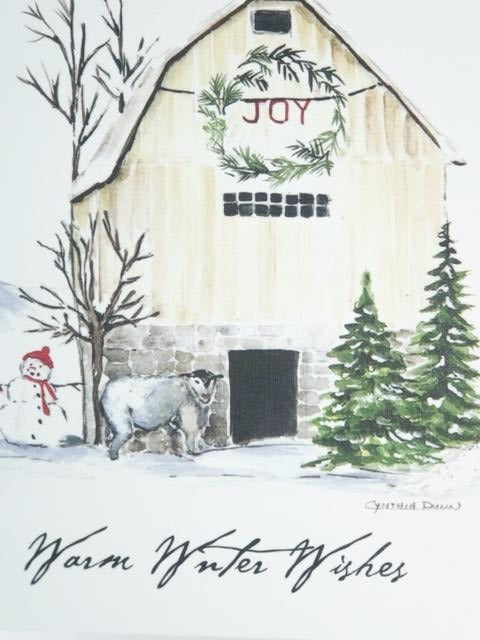 Winter Barn - box of 8